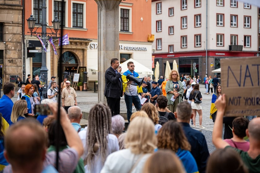 Marsz przeciw zbrodniom rosyjskim dokonywanym w Ukrainie. Wrocław, 13.07.2024