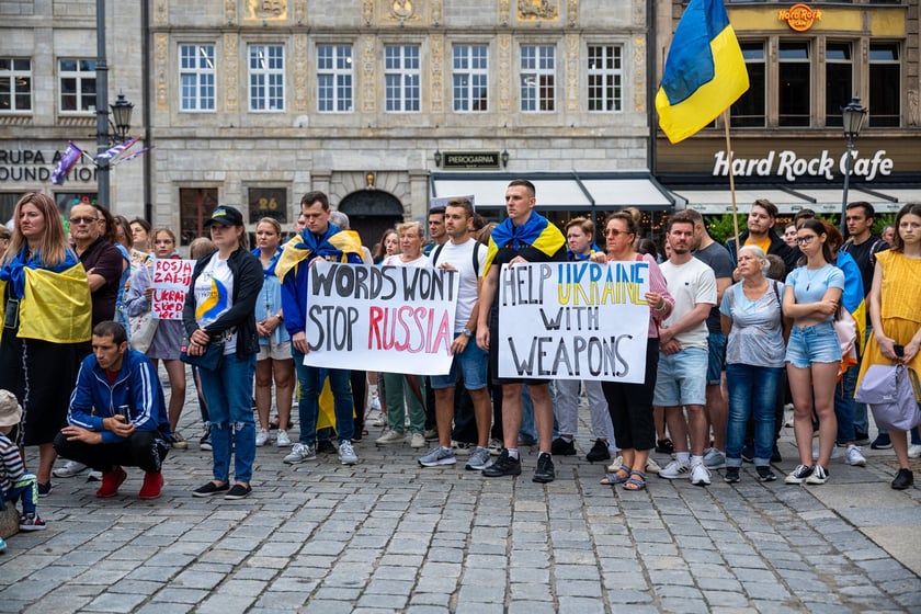 Marsz przeciw zbrodniom rosyjskim dokonywanym w Ukrainie. Wrocław, 13.07.2024