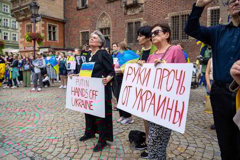 Marsz przeciw zbrodniom rosyjskim dokonywanym w Ukrainie. Wrocław, 13.07.2024