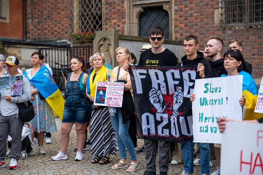Marsz przeciw zbrodniom rosyjskim dokonywanym w Ukrainie. Wrocław, 13.07.2024