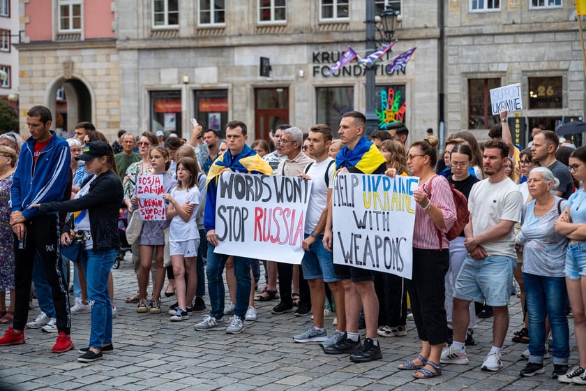 Marsz przeciw zbrodniom rosyjskim dokonywanym w Ukrainie. Wrocław, 13.07.2024