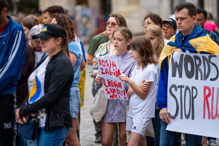 Marsz przeciw zbrodniom rosyjskim dokonywanym w Ukrainie. Wrocław, 13.07.2024
