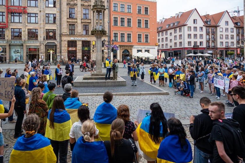 Marsz przeciw zbrodniom rosyjskim dokonywanym w Ukrainie. Wrocław, 13.07.2024