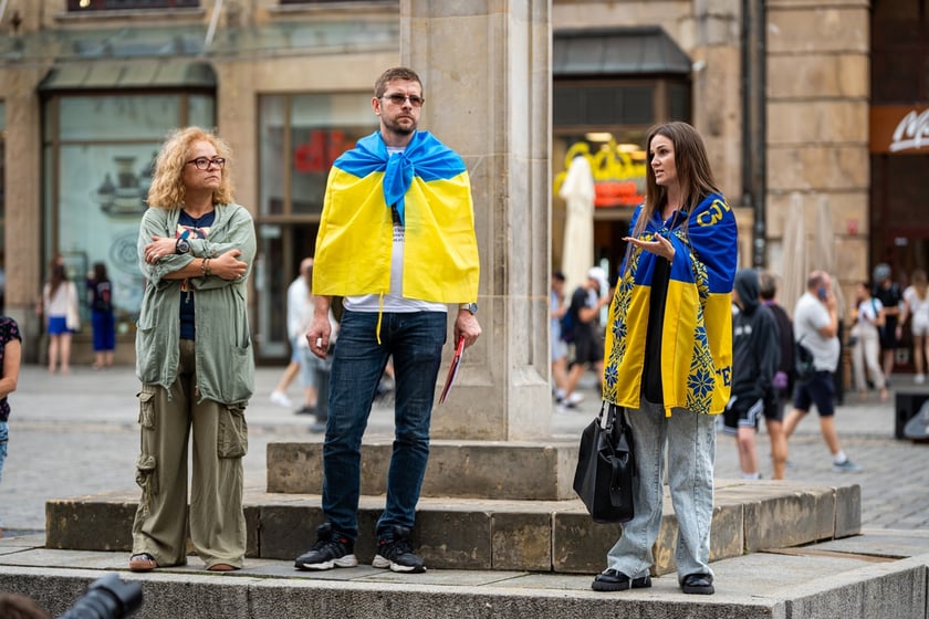 Marsz przeciw zbrodniom rosyjskim dokonywanym w Ukrainie. Wrocław, 13.07.2024