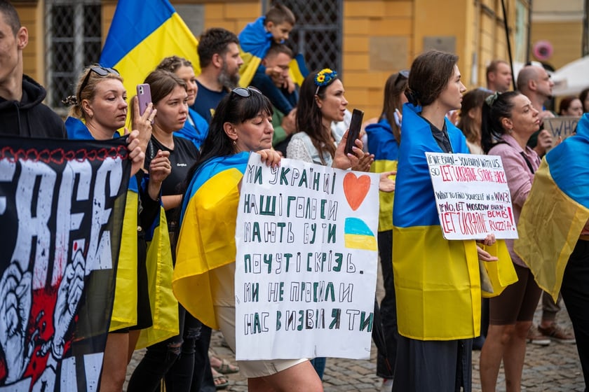 Marsz przeciw zbrodniom rosyjskim dokonywanym w Ukrainie. Wrocław, 13.07.2024