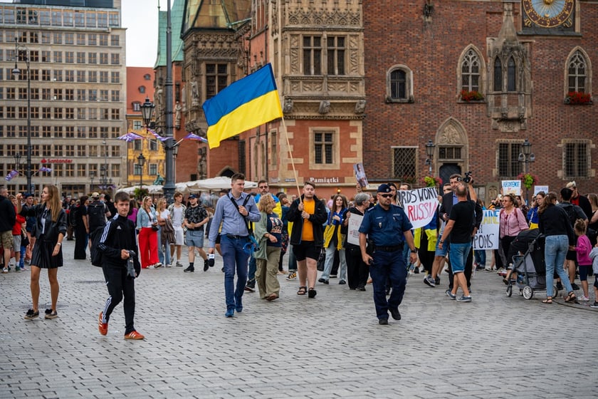 Marsz przeciw zbrodniom rosyjskim dokonywanym w Ukrainie. Wrocław, 13.07.2024