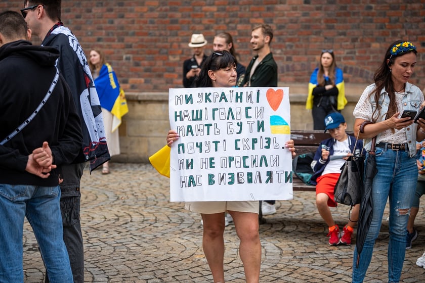 Marsz przeciw zbrodniom rosyjskim dokonywanym w Ukrainie. Wrocław, 13.07.2024