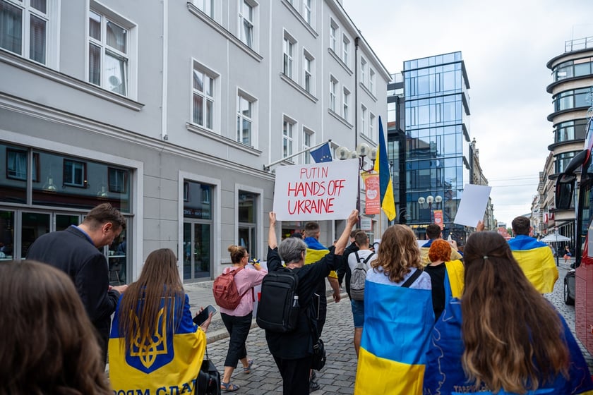 Marsz przeciw zbrodniom rosyjskim dokonywanym w Ukrainie. Wrocław, 13.07.2024