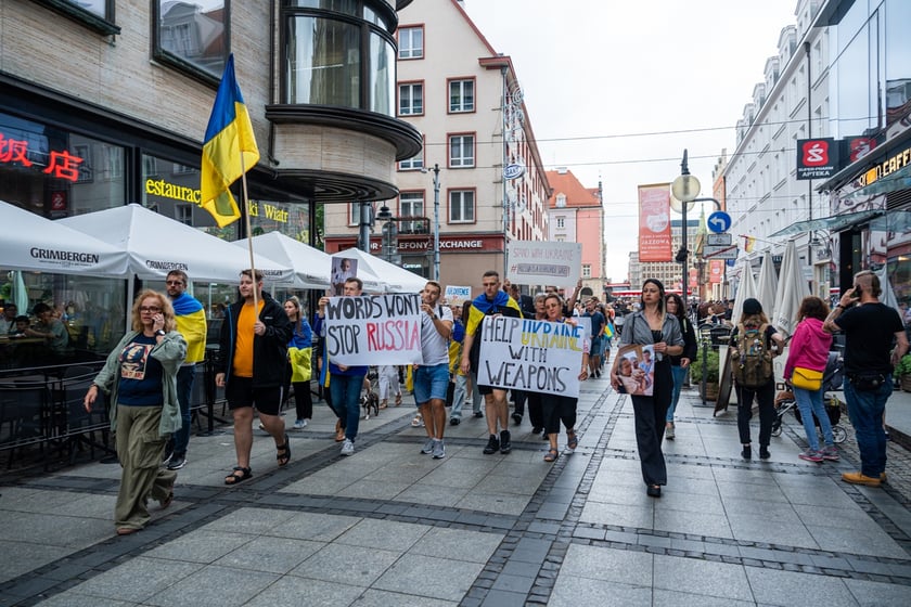 Marsz przeciw zbrodniom rosyjskim dokonywanym w Ukrainie. Wrocław, 13.07.2024