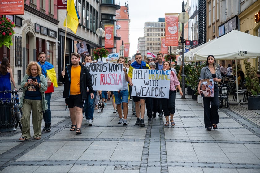 Marsz przeciw zbrodniom rosyjskim dokonywanym w Ukrainie. Wrocław, 13.07.2024