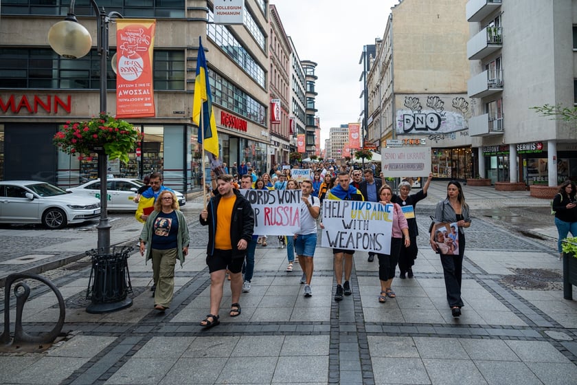 Marsz przeciw zbrodniom rosyjskim dokonywanym w Ukrainie. Wrocław, 13.07.2024