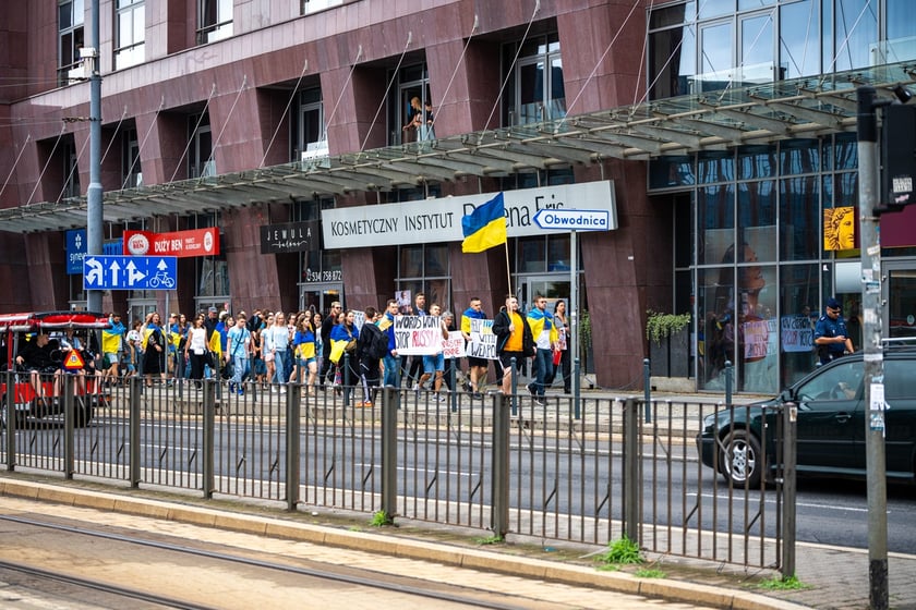 Marsz przeciw zbrodniom rosyjskim dokonywanym w Ukrainie. Wrocław, 13.07.2024