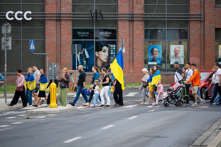 Marsz przeciw zbrodniom rosyjskim dokonywanym w Ukrainie. Wrocław, 13.07.2024