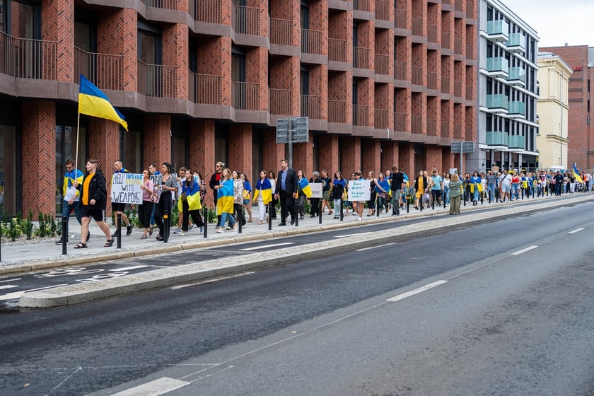 Marsz przeciw zbrodniom rosyjskim dokonywanym w Ukrainie. Wrocław, 13.07.2024