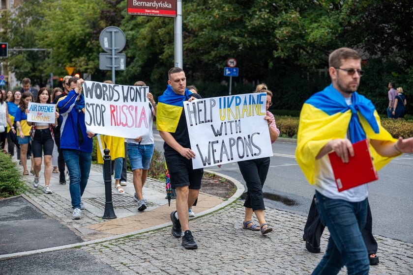 Marsz przeciw zbrodniom rosyjskim dokonywanym w Ukrainie. Wrocław, 13.07.2024