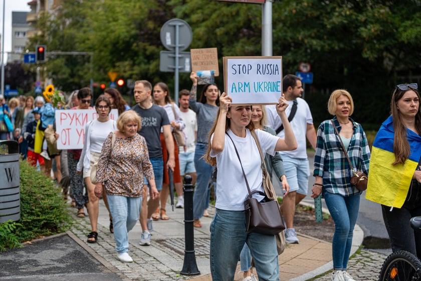 Marsz przeciw zbrodniom rosyjskim dokonywanym w Ukrainie. Wrocław, 13.07.2024