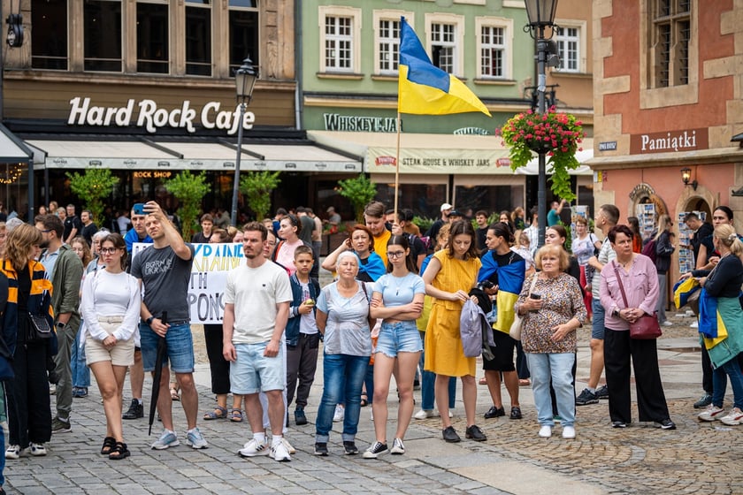 Marsz przeciw zbrodniom rosyjskim dokonywanym w Ukrainie. Wrocław, 13.07.2024