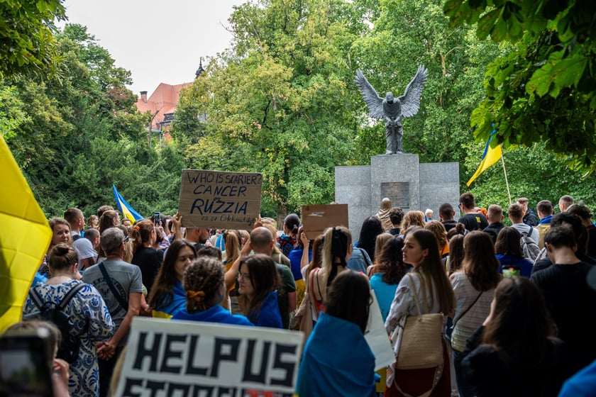 Marsz przeciw zbrodniom rosyjskim dokonywanym w Ukrainie. Wrocław, 13.07.2024