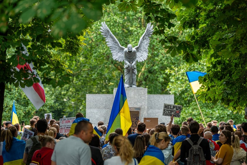 Marsz przeciw zbrodniom rosyjskim dokonywanym w Ukrainie. Wrocław, 13.07.2024