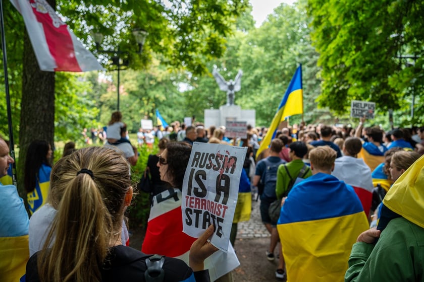 Marsz przeciw zbrodniom rosyjskim dokonywanym w Ukrainie. Wrocław, 13.07.2024
