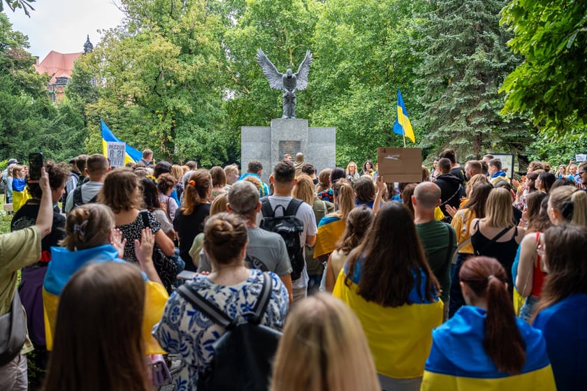 Marsz przeciw zbrodniom rosyjskim dokonywanym w Ukrainie. Wrocław, 13.07.2024