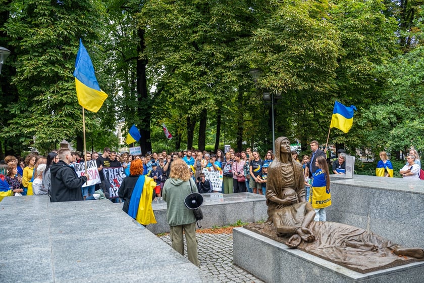 Marsz przeciw zbrodniom rosyjskim dokonywanym w Ukrainie. Wrocław, 13.07.2024