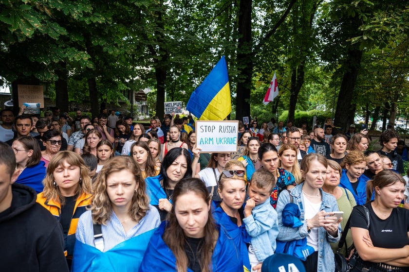 Marsz przeciw zbrodniom rosyjskim dokonywanym w Ukrainie. Wrocław, 13.07.2024
