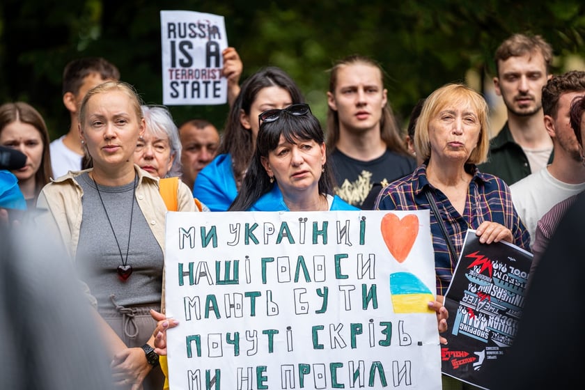 Marsz przeciw zbrodniom rosyjskim dokonywanym w Ukrainie. Wrocław, 13.07.2024
