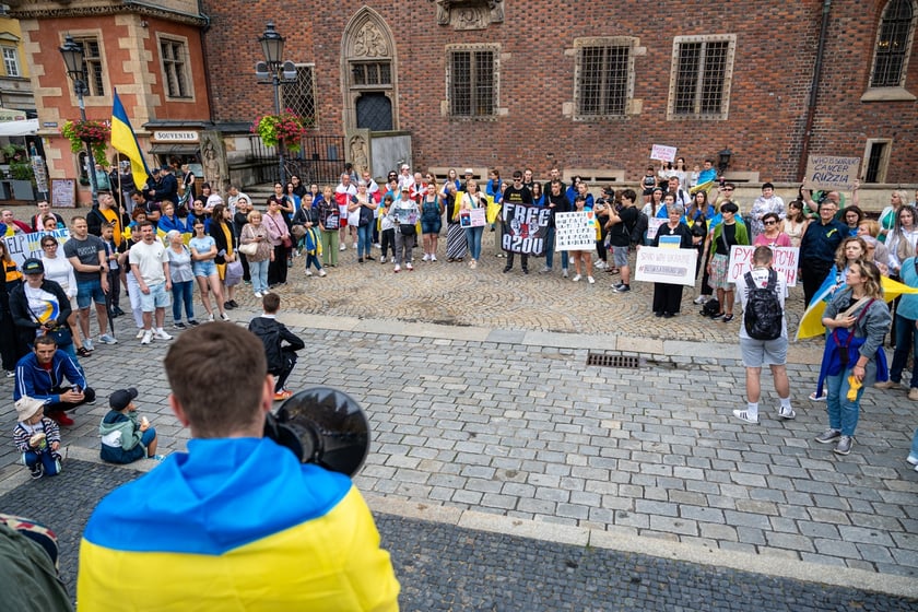 Marsz przeciw zbrodniom rosyjskim dokonywanym w Ukrainie. Wrocław, 13.07.2024