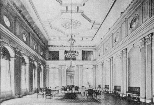 Lata 1900-1945, Sala Balowa w pałacu Hatzfeld&oacute;w. Zdjęcie przedwojenne