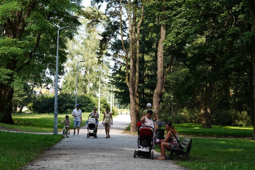 Upalna niedziela we Wrocławiu. Park Zachodni i okolice