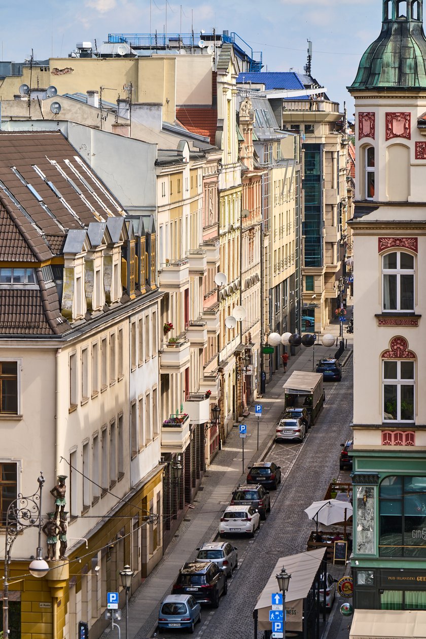 Panorama Wrocławia ze szczytu kamienicy na pl. Solnym