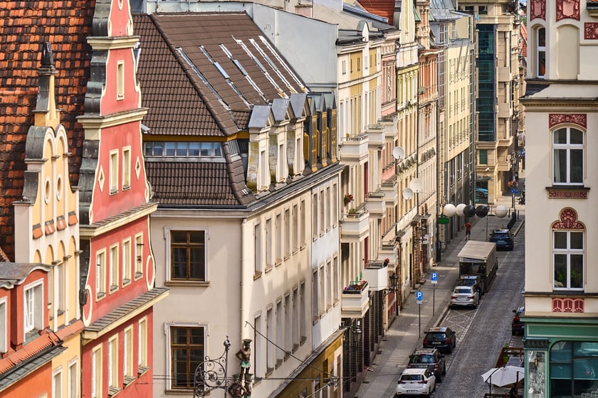 Panorama Wrocławia ze szczytu kamienicy na pl. Solnym
