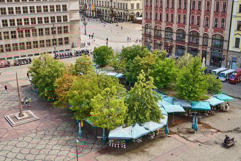 Panorama Wrocławia ze szczytu kamienicy na pl. Solnym