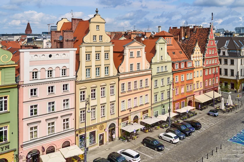 Panorama Wrocławia ze szczytu kamienicy na pl. Solnym