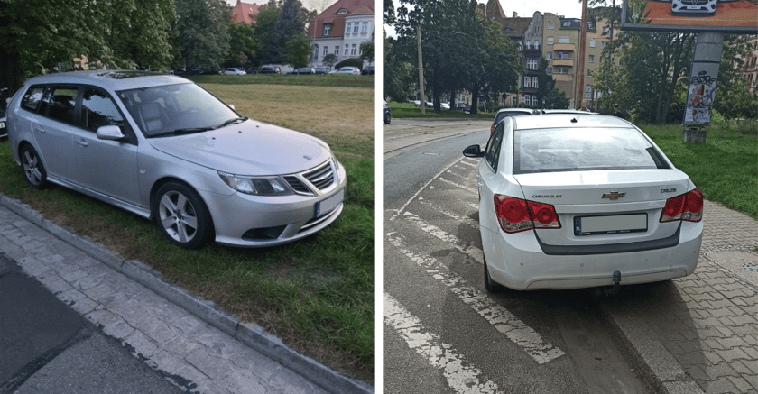 Przykłady nieprawidłowego parkowania
