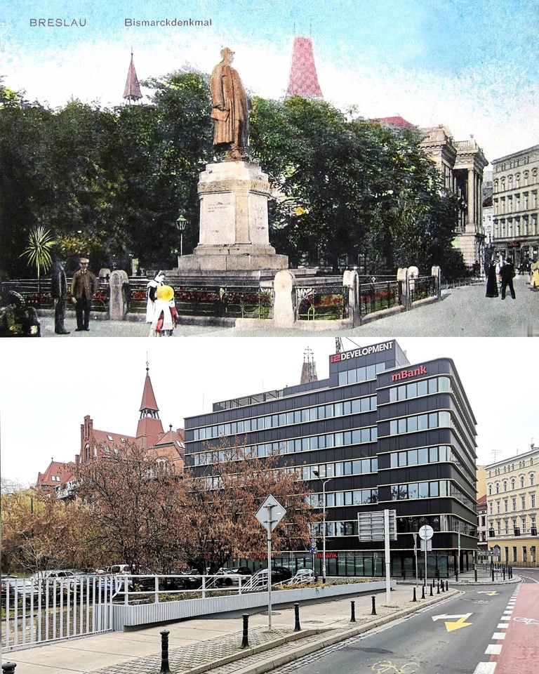 Fragment placu Jana Pawła II (niem. Königsplatz) z wlotem ulicy św. Mikołaja