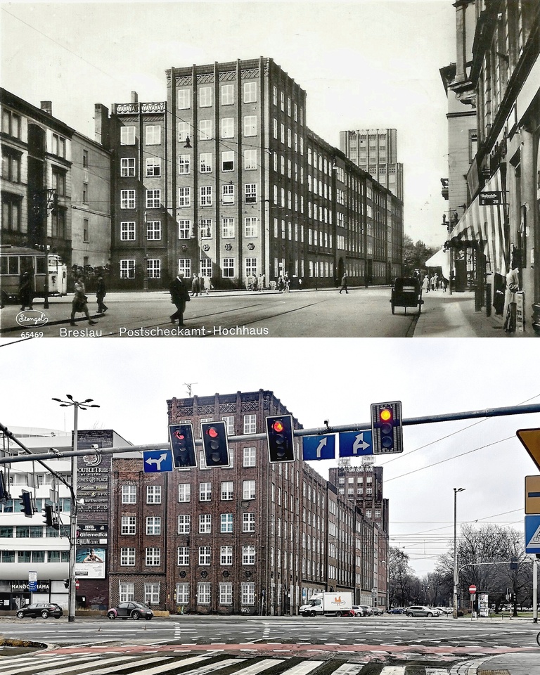 Współczesne i przedwojenne zdjęcia Wrocławia, ul. Krasińskiego