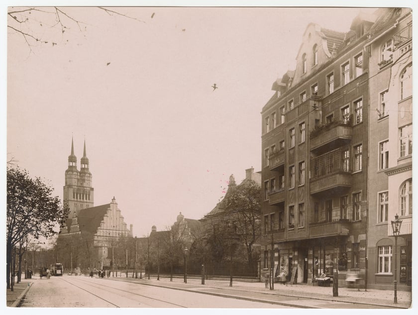 Kości&oacute;ł św. Pawła i ulica Legnicka, 1912