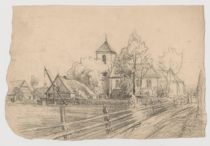 Kości&oacute;ł w Łowkowicach, około 1900