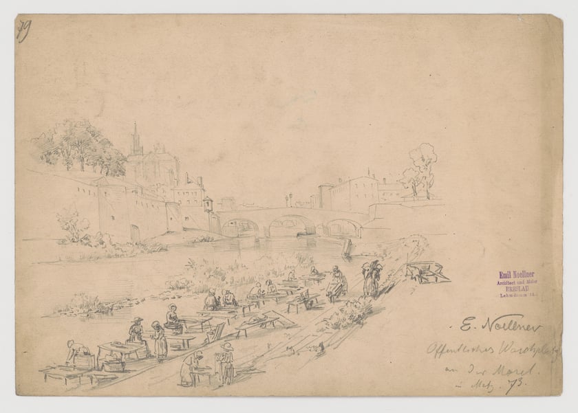 Praczki nad Mozelą w Metzu, 1873