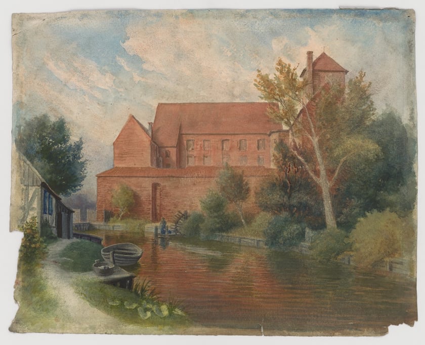 Zamek książąt pomorskich w Darłowie, około 1900