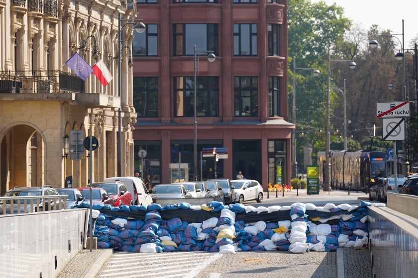 Worki zabezpieczające centrum Wrocławia