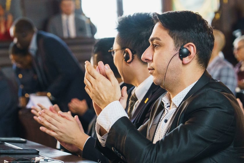 Inauguracja roku akademickiego Międzynarodowej Wyższej Szkoły Logistyki i Transportu w Auli Leopoldina