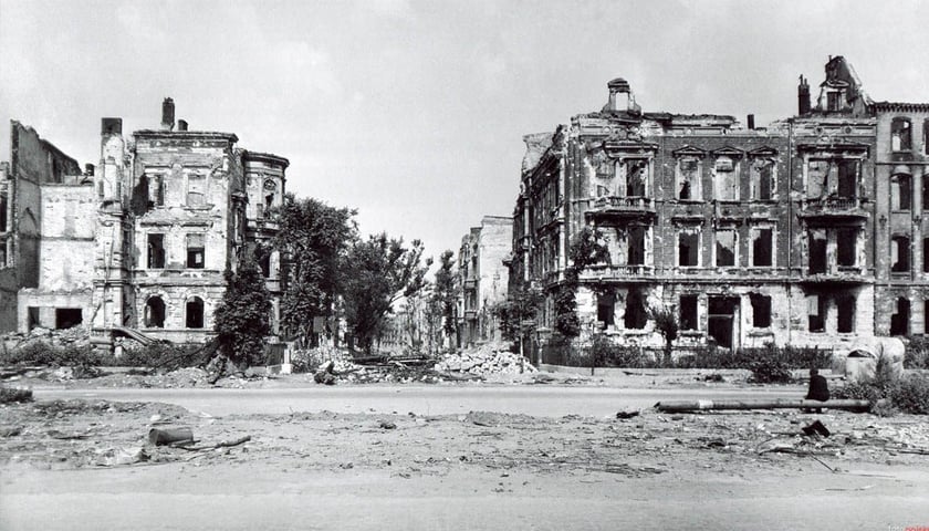 Fragment ulicy Lubuskiej między Gwiaździstą i Powstańców Śląskich – przed wojną Kaiser-Wilhelm-Str.