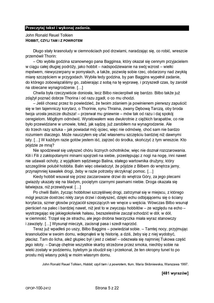 Arkusz: próbny egzamin ósmoklasisty 2025 - język polski, 2 grudnia 2024