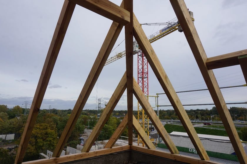 Więźba dachowa przy Wilczej