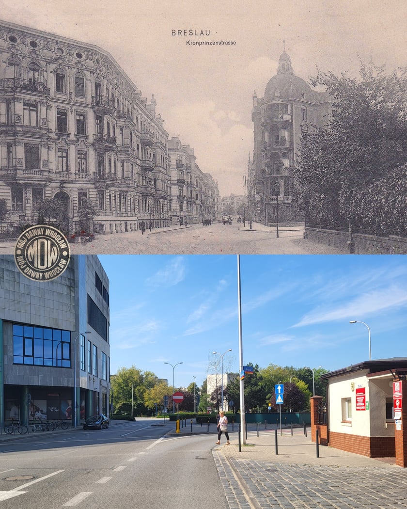 Współczesne i przedwojenne zdjęcia Wrocławia, ul. Gwiaździsta