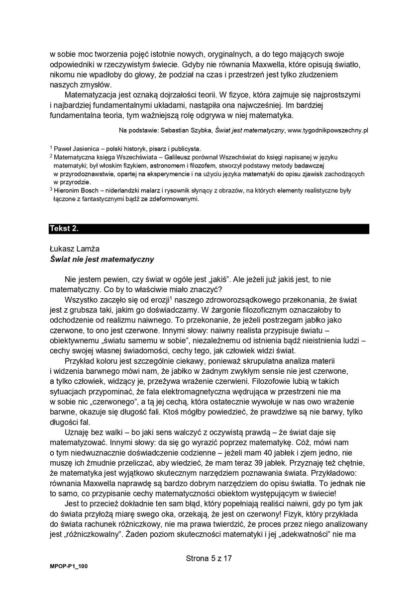Arkusz: matura próbna 2025 z języka polskiego, poziom podstawowy - 9 grudnia 2024