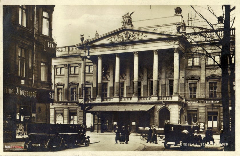 Ulica Świdnicka we Wrocławiu przed II wojną światową. Opera Wrocławska.&nbsp;